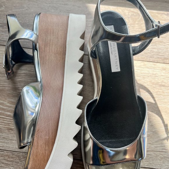 Stella McCartney Elyse star wood platform sandals size 40 - Picture 3 of 5